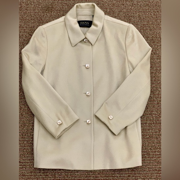 Women’s 10 Dana Buchman 100% Cashmere Square Button Pocketed Blazer Coat Jacket - Picture 9 of 13